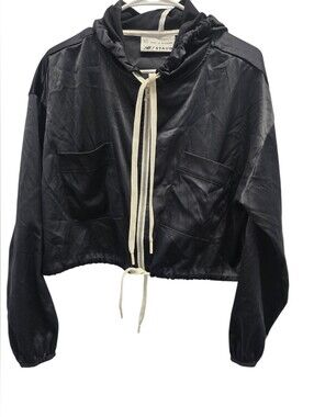 New Balance X Staud satin boxy Black jacket sz small